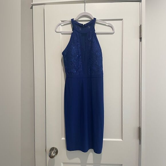 NWT RM RICHARDS Blue Halter Dress - Picture 2 of 5